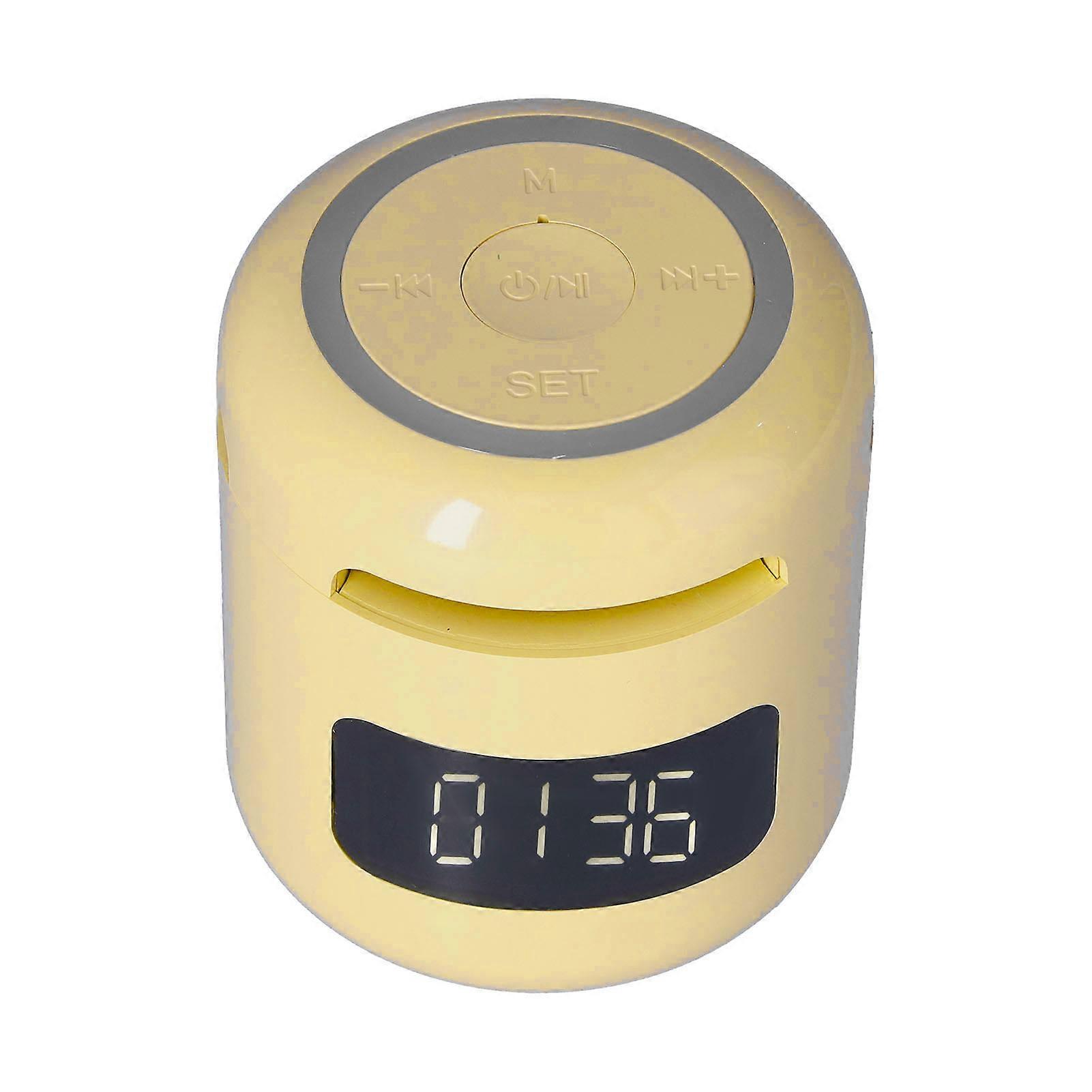 Bluetooth Clock Speaker Portable Radio with LED Screen Adjustable Multifunctional Yellow