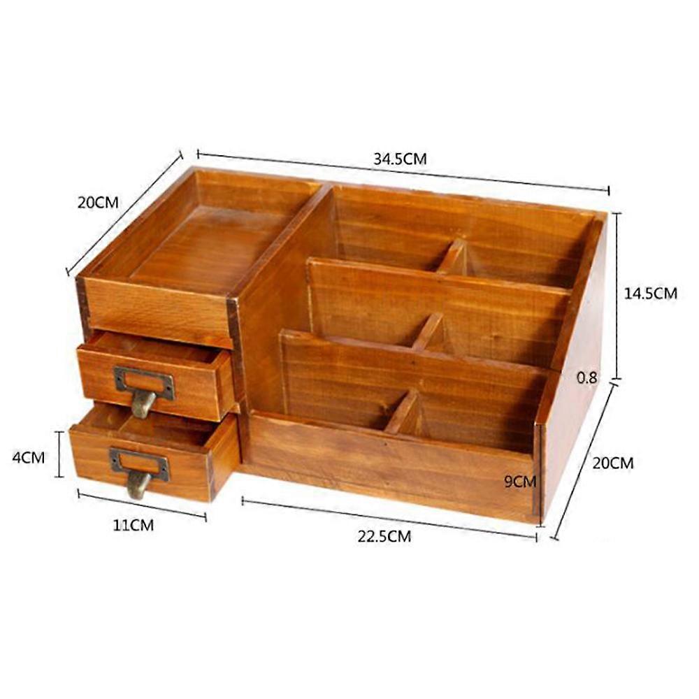 Creative Cosmetics Storage Box Drawer Type Wooden Table Storage