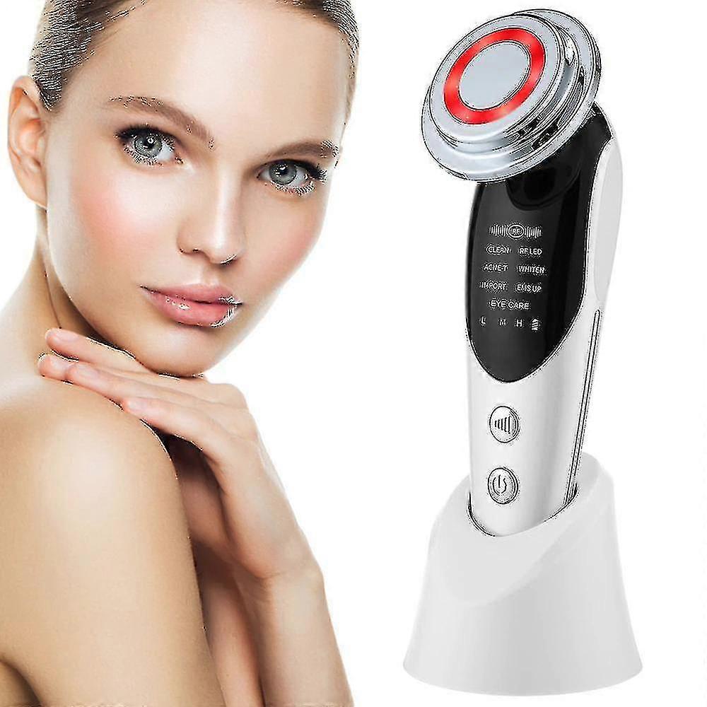 7 In 1 Rf&ems Micro Current Lifting Rejuvenation Anti Aging Facial Beauty Device|ion Device(white)