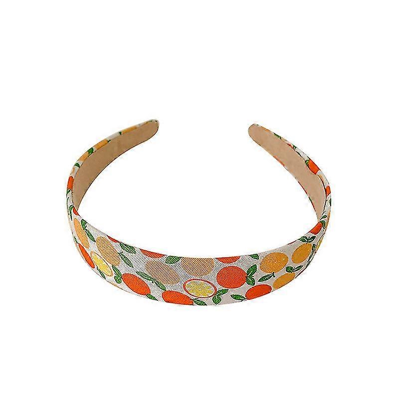 レディースファッションフルーツプリントヘッドバンド花柄ワイドサイド洗顔料カード(1枚、マルチカラー)