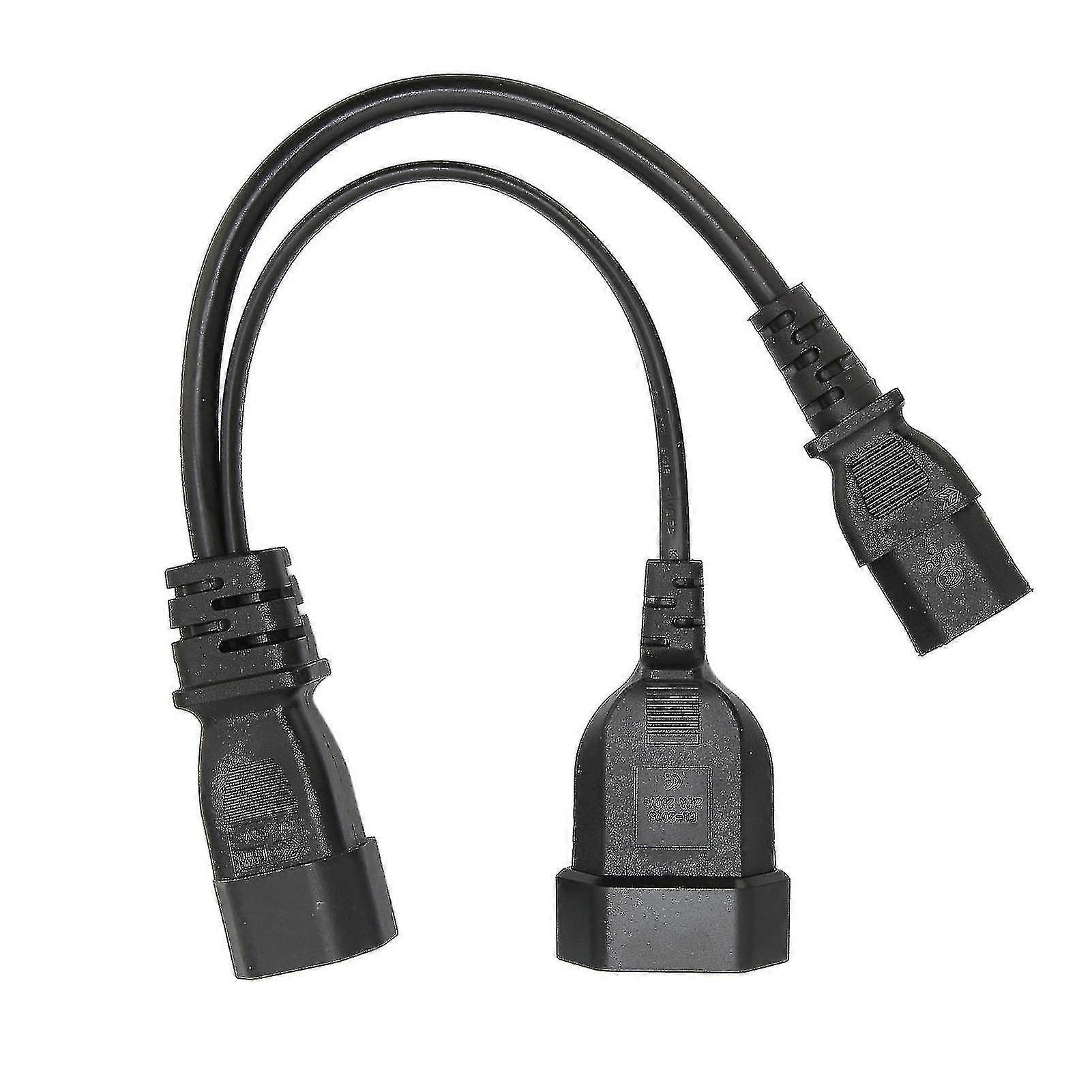 IEC320 C14 to IEC320 C13 and EU Power Cord Professional Y Splitter Power Plug Cord 12.6in 10A 250V - you