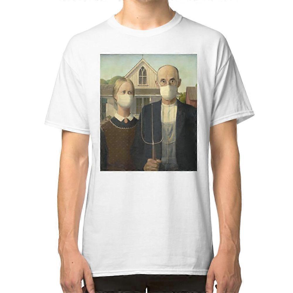 Tričko s americkým gotickým koronavirem