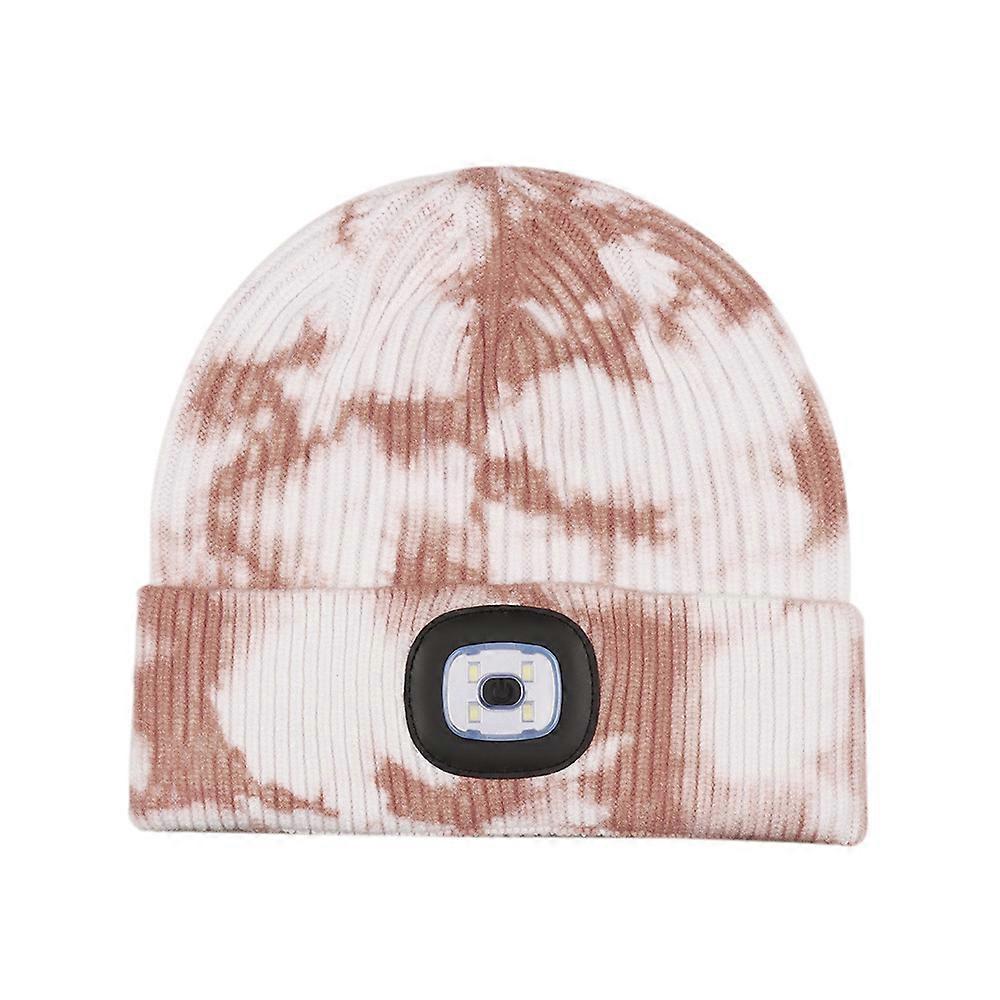 Glowing LED Knit Beanie Hat One Size Fits Most For Outdoor Cycling And Night Running