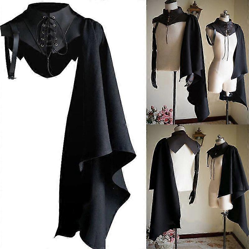 Black Cloak Single Shoulder Retro Cape Gothic Punk Renaissance