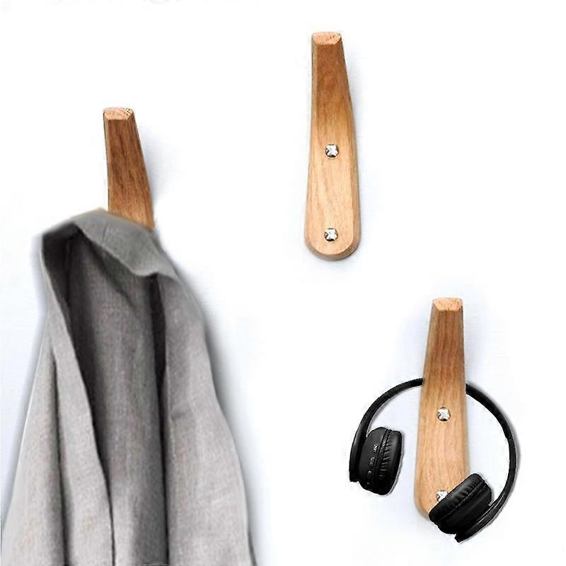 4pcs Wooden Wall Hangers Clothes Hanging Hooks