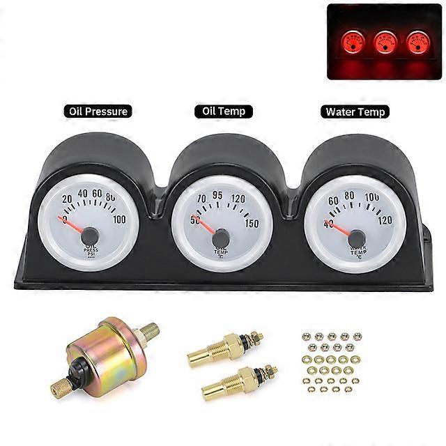 - 52 مم 3 في 1 فولت متر + مقياس درجة حرارة الماء + طقم مقياس ضغط الزيت فولت متر أو مقياس درجة حرارة الزيت ثلاثي Mete