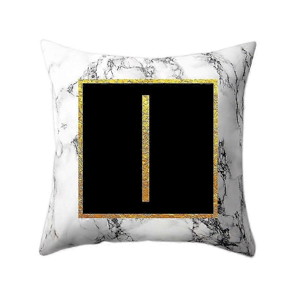 I Alphabet White Marble Pattern Pillow Case