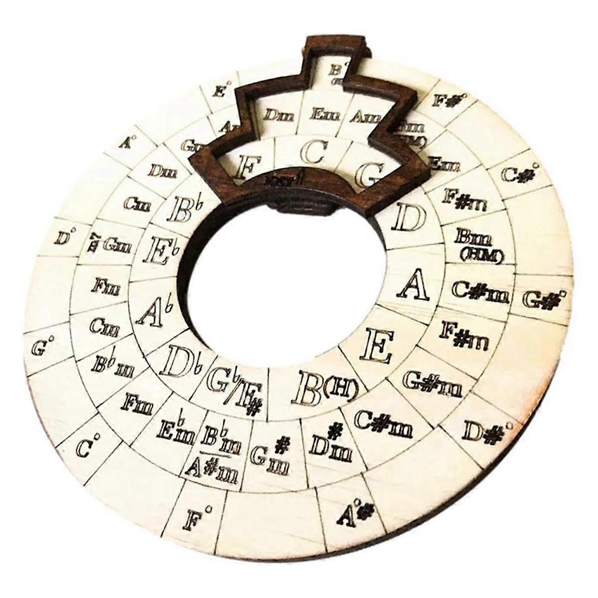 Wooden Melody Tool,Chord Wheel for Musicians, Circle Wooden Wheel and Musical Enlightenment Tool