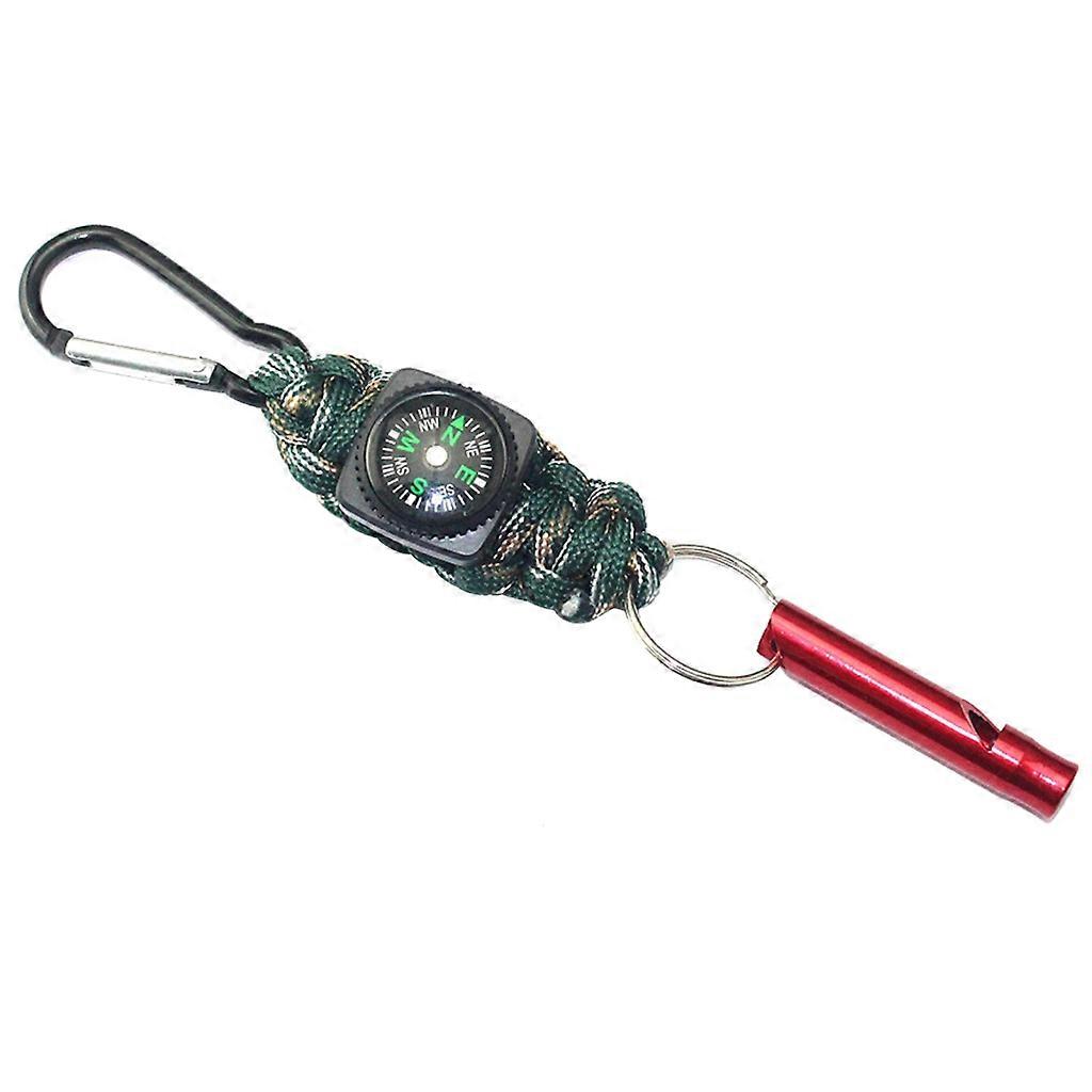 3Pcs Survial Keychains Whistle Compasses Multitool Paracords Keychains