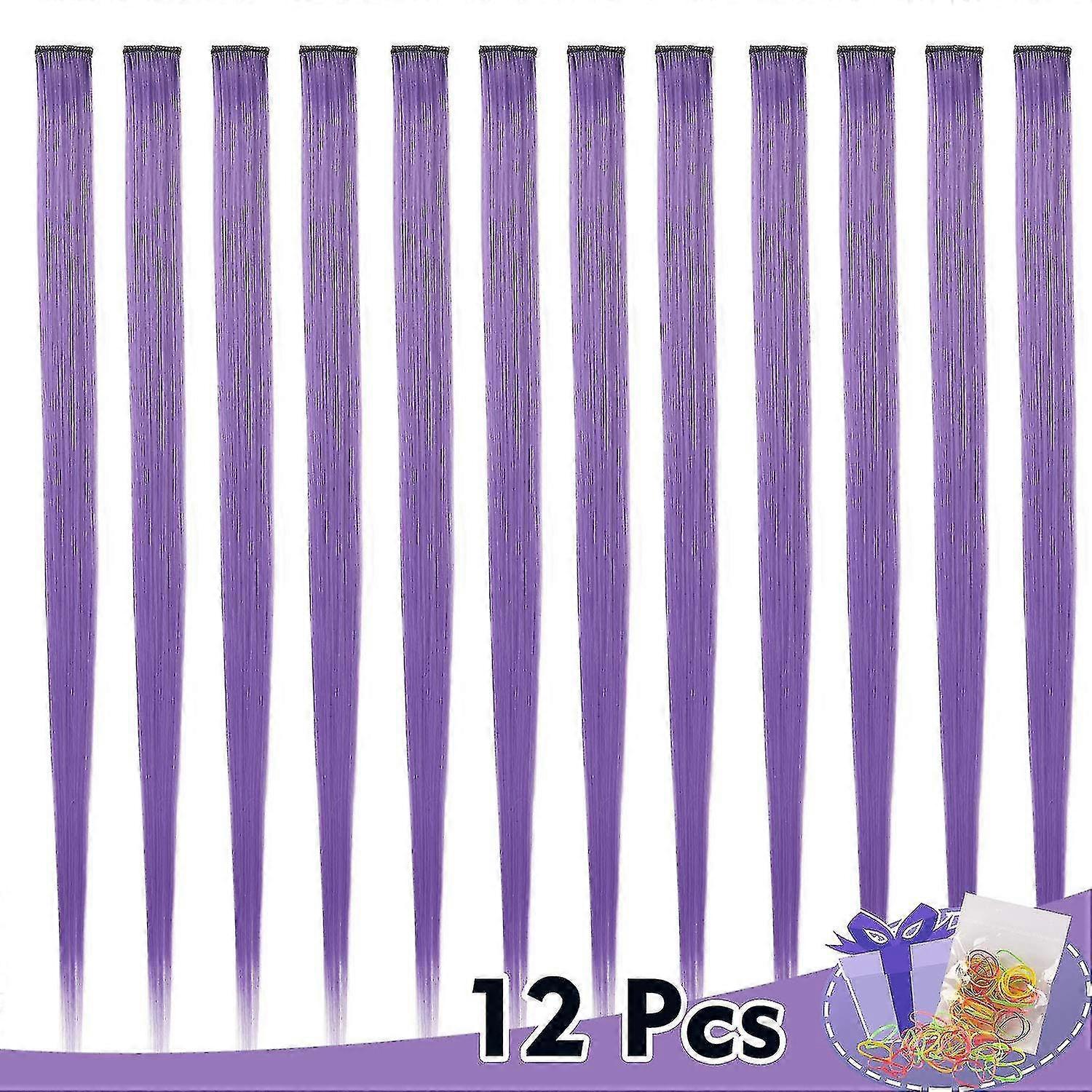 Pachet de 12 extensii de păr colorate 21 inci piese de păr drepte lungi