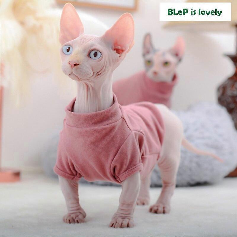 Sphynx Cat Sweater Soft Cotton SweatShirt Turtleneck Undercoat for Devon Rex 4-leg Jumpsuit Winter Coat for Kittens pet Clothing