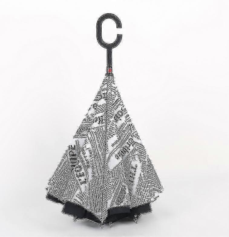 C-handle Parasol Folding Windproof Umbrella Double Reversed