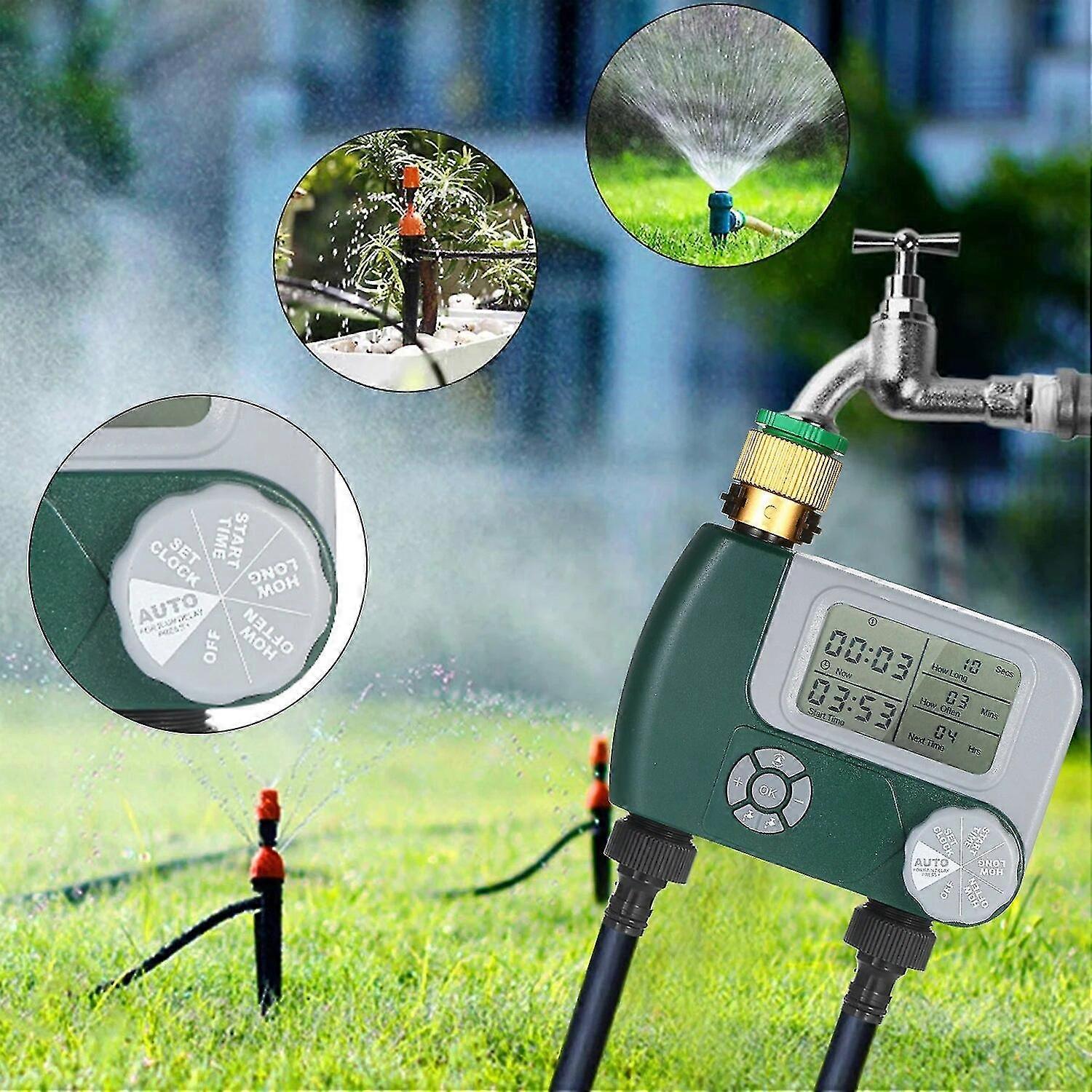 Excellent Automatic Garden Watering Timer Irrigation Programmer Irrigation System Water Sprinkler Digital Hose Faucet Timer With 2 Outlet