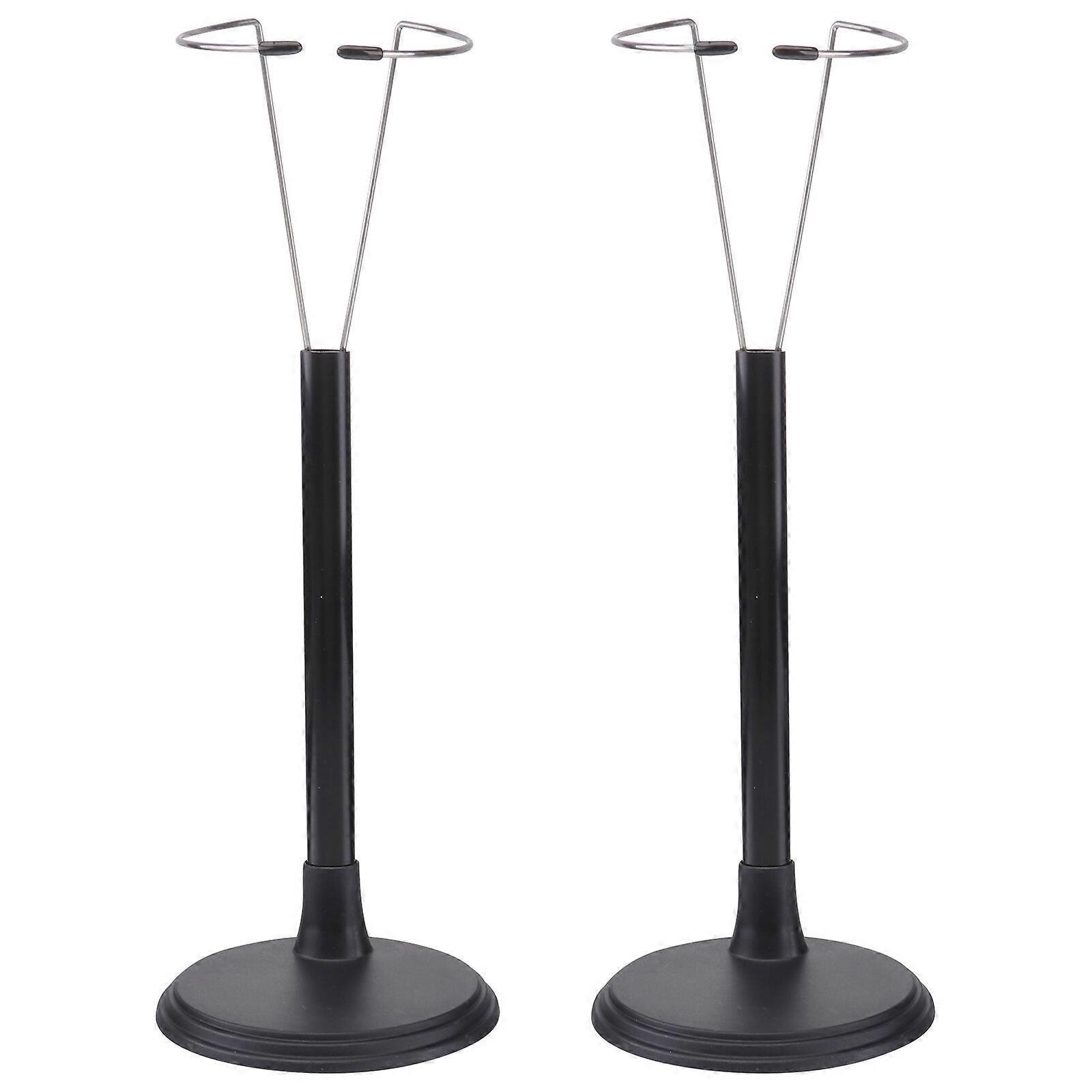 2Pcs Creative Doll Bracket Support Portable Toy Stand Fashion Doll Storage Rack Display Rack for Home Store (White Rack for 25cm Doll)