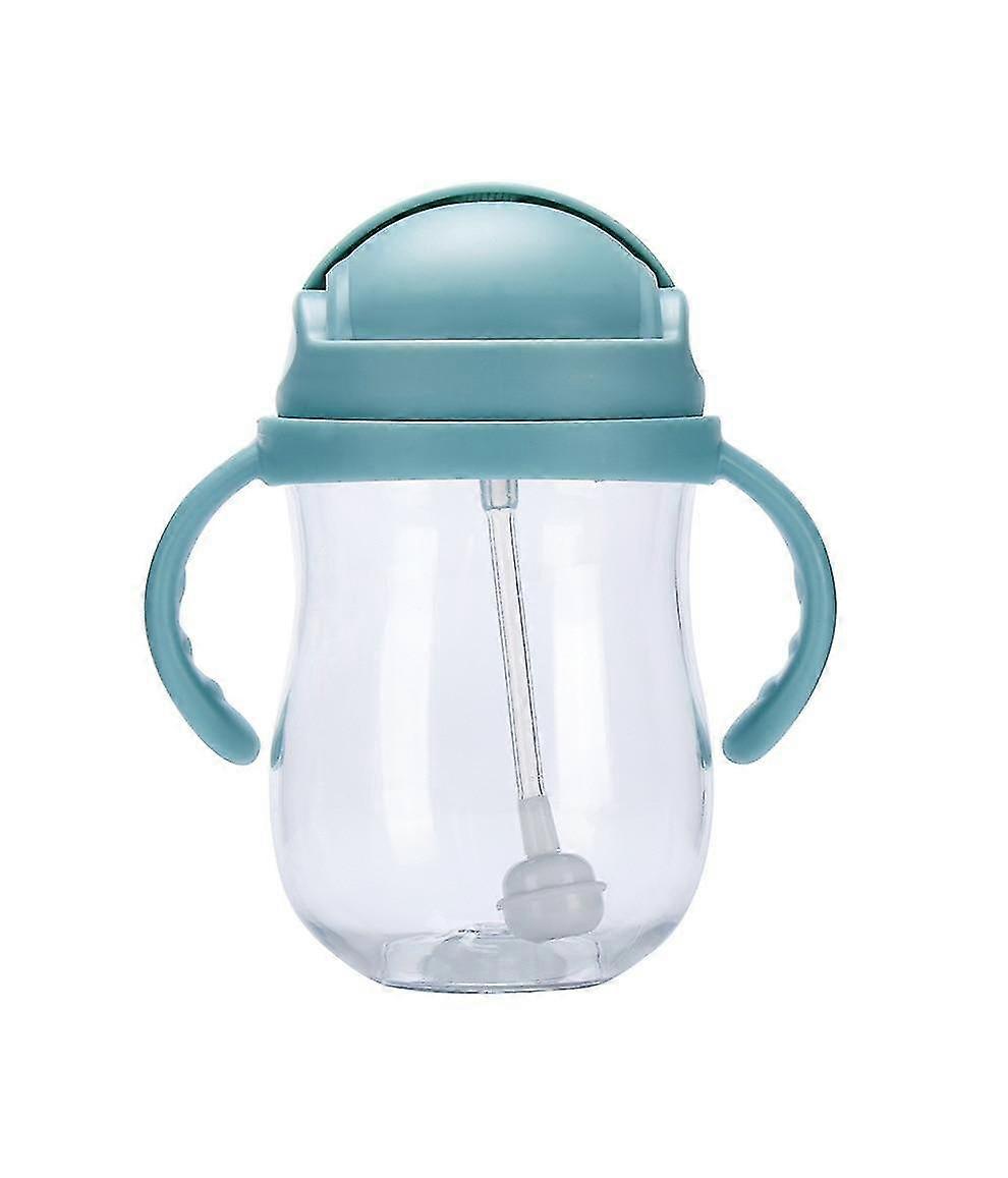 300ml Baby Sippy Training Cup Straw Bottle Leak Proof Drinking Portable Cup(Blue)