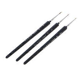 Wolf Hair Verfkwast Set van 3 met Ergonomisch Handvat Easy Grasp Brush