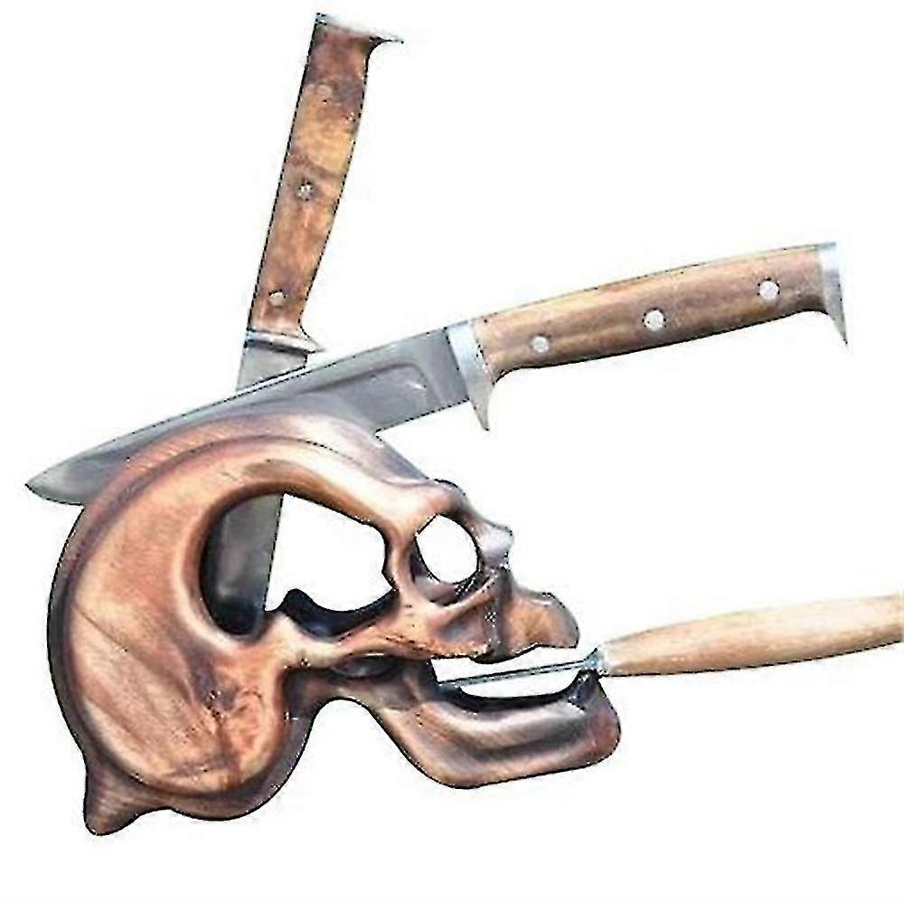 Simulation Skull Knife Holder Kitchen Knife Skull Decorative Resin Horror-MXBC