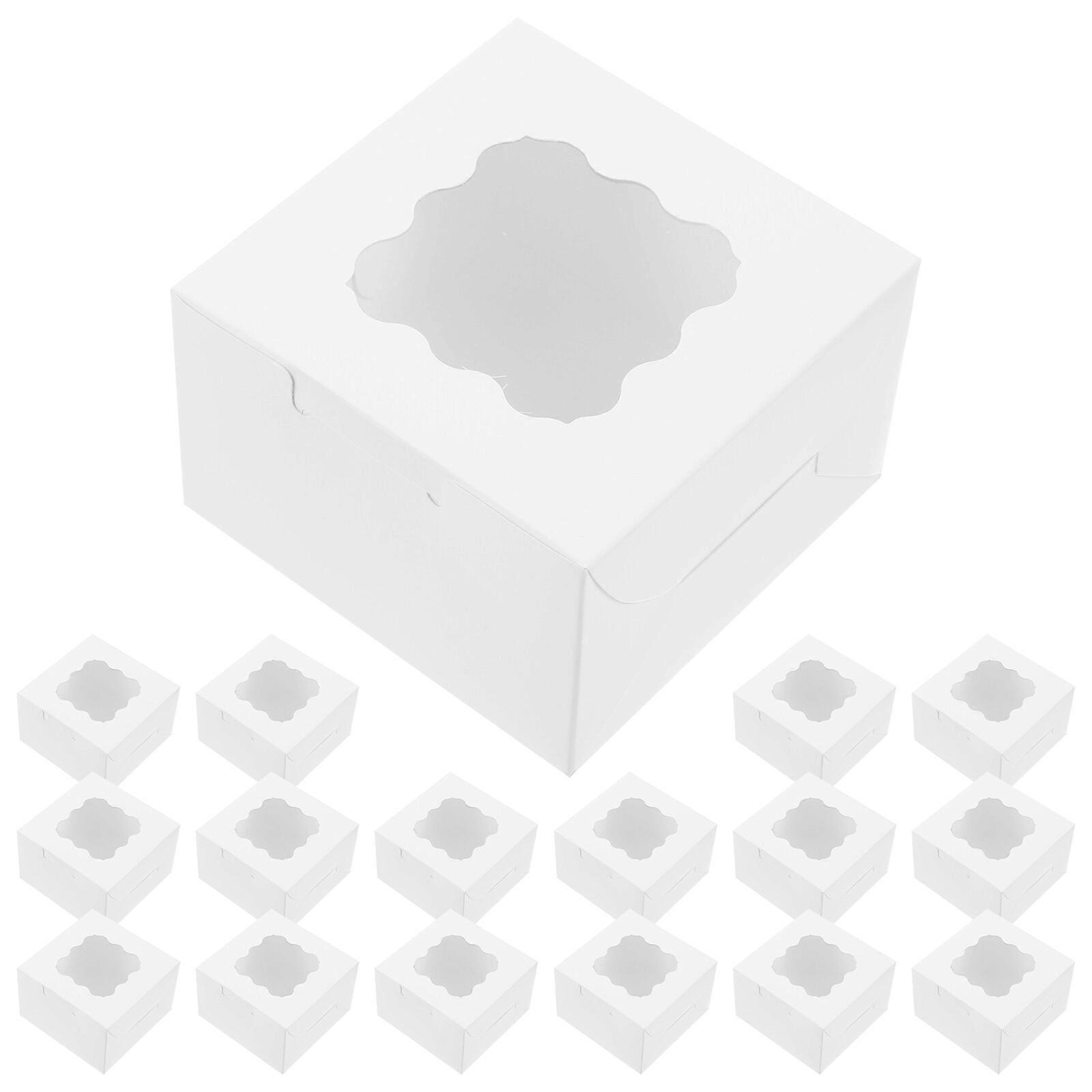 50pcs Cookie Boxes Dessert Box Clear Cake Boxes Portable Baking Boxes with Window