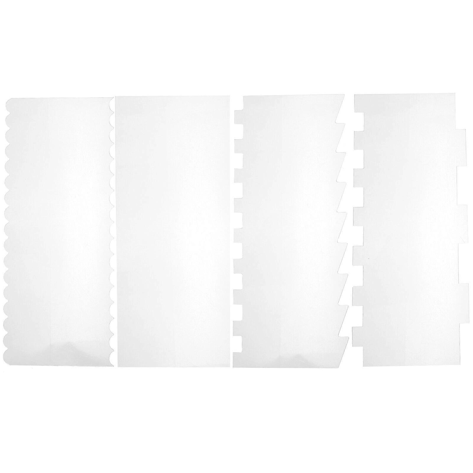 4pcs Odontoid Cake Scraper Acrylic Cake Smoother Scraper Kitchen Baking Supplies