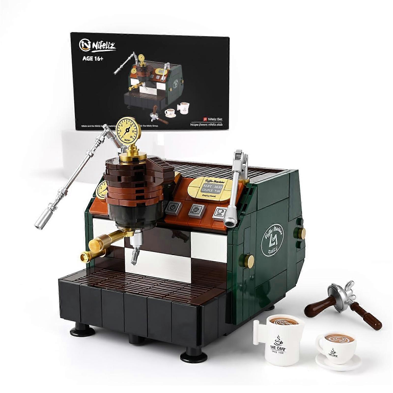 Nifeliz Coffee Machine Building Set, Semi-Automatic Espresso Machine Building Model Toy, Delightful Coffee Maker Display Set for Adult Gift Giving (42