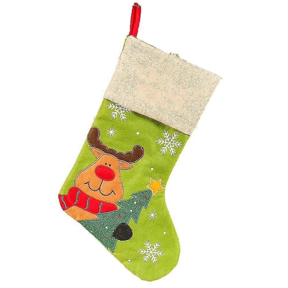 Lin Père Noël Brodé Chaussettes de Noël