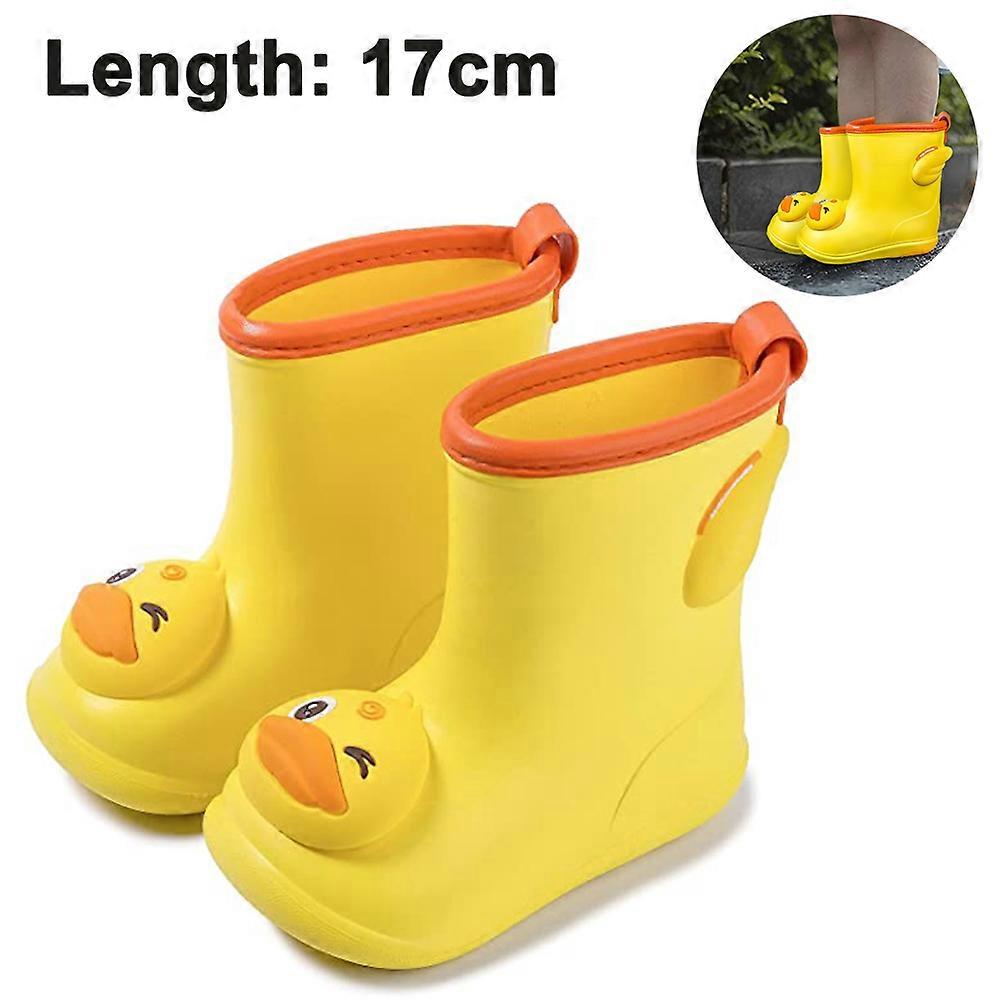 Rubber Waterproof Rain Boots with Easy On Handles Non Slip Durable Mud Boots Rain Shoes for Toddler and Kids