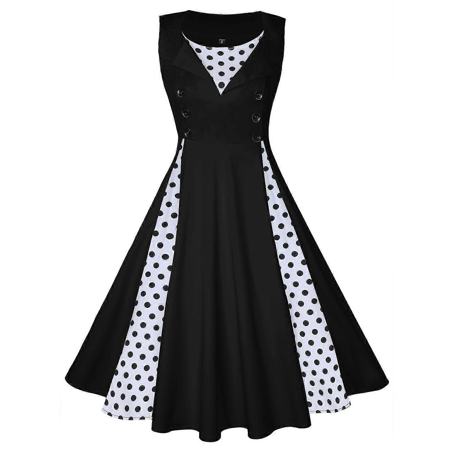Robe En Pois Style Rétro Vintage