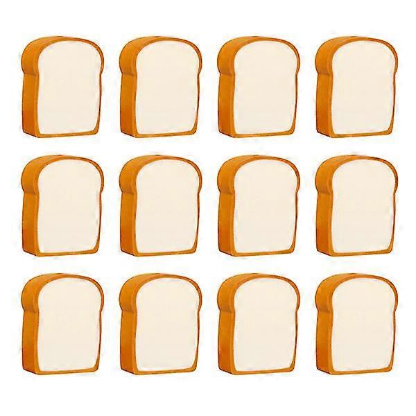 12pcs Vivid Toast Bread Erasers Cartoon Toast Bread Erasers Student Stationery