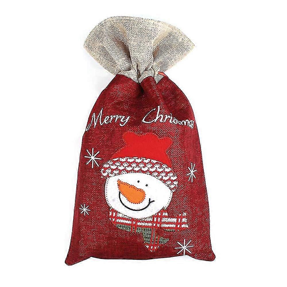 Chrismas Linen Drawstring Gift Bags