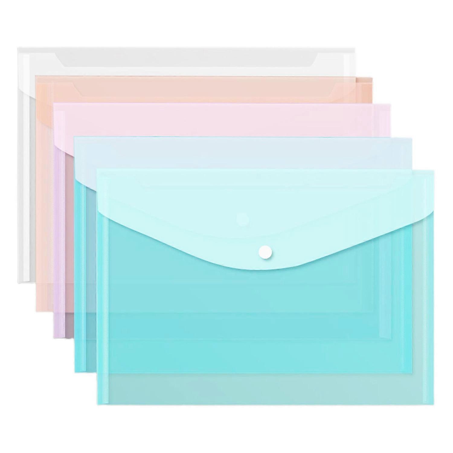 5Pcs Transparent Document Folder A4 Size Test Paper Classification Storage Pocket Waterproof