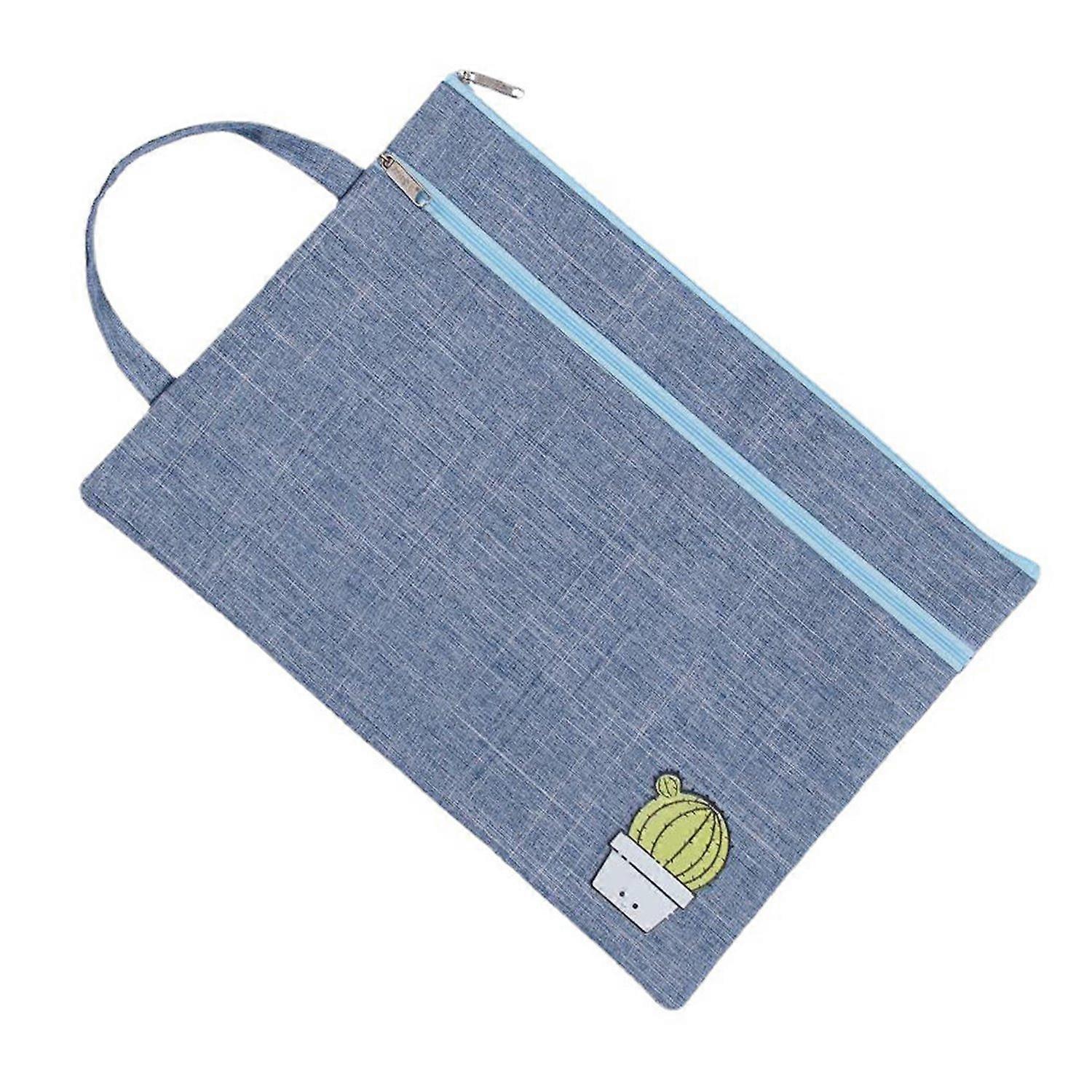 Multi-layer File Bag Cartoon Portable A4 Document Holder with Smooth Zipper File Holder for Business