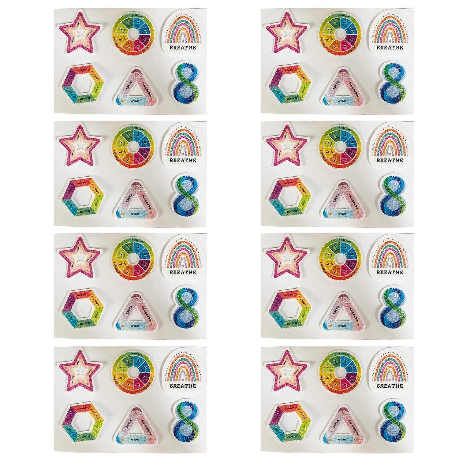 48Pcs Tactile Sensory Stickers Set with Different Shapes Reusable Strong Adhesive Stress Relief
