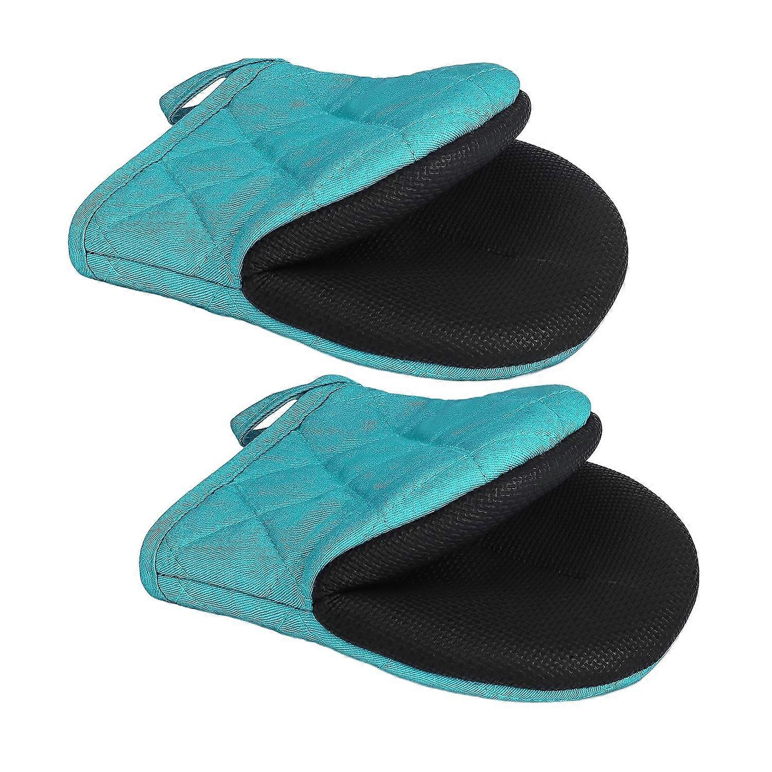 2Pcs Heat Resistant Oven Mitts with Hanging Loop Non-Slip Grip Baking Gloves Kitchen Oven Mitts for