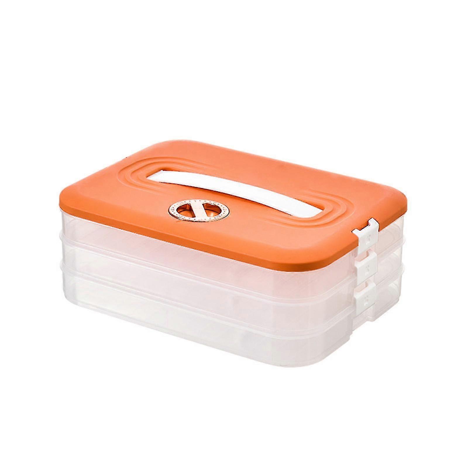 Refrigerator Organizer Bins Plastic Food Storage Containers With Lids 3layer Stackable Food Organizer For Snack Vegetables Meat Fis
