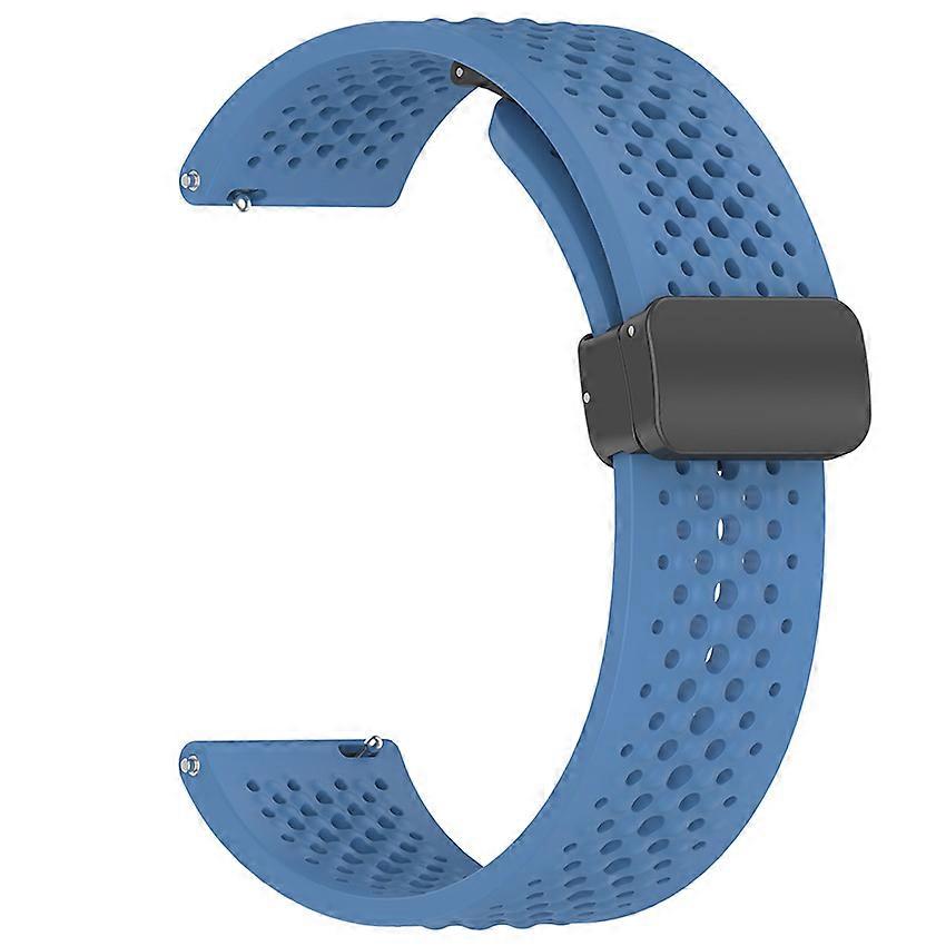 Watch Strap Folding Buckle Strap Silicone Strap Accessories for 22MM Connector All Watches (Premium Blue)