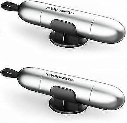 2 Pack Multi-Function Safety Hammer Glass Breaker Car Emergency Hammer Silver