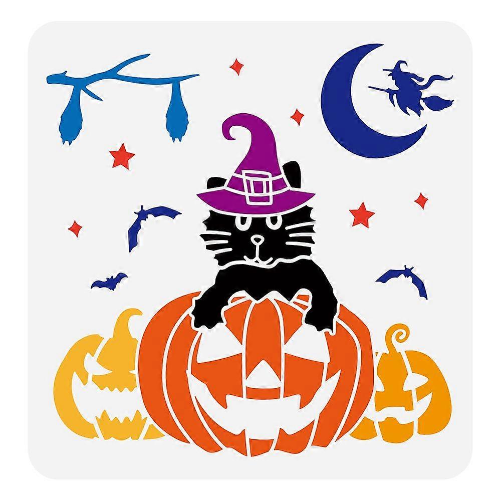 PET Hollow Out Drawing Painting Stencils for DIY Scrapbook Photo Album Cat Pattern 30x30cm