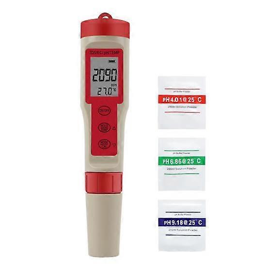 Water Quality Detector PH Meter High-Precision High Accuracy Backlight Design Easy to Read Automatic EC Water PH Tester with ATC