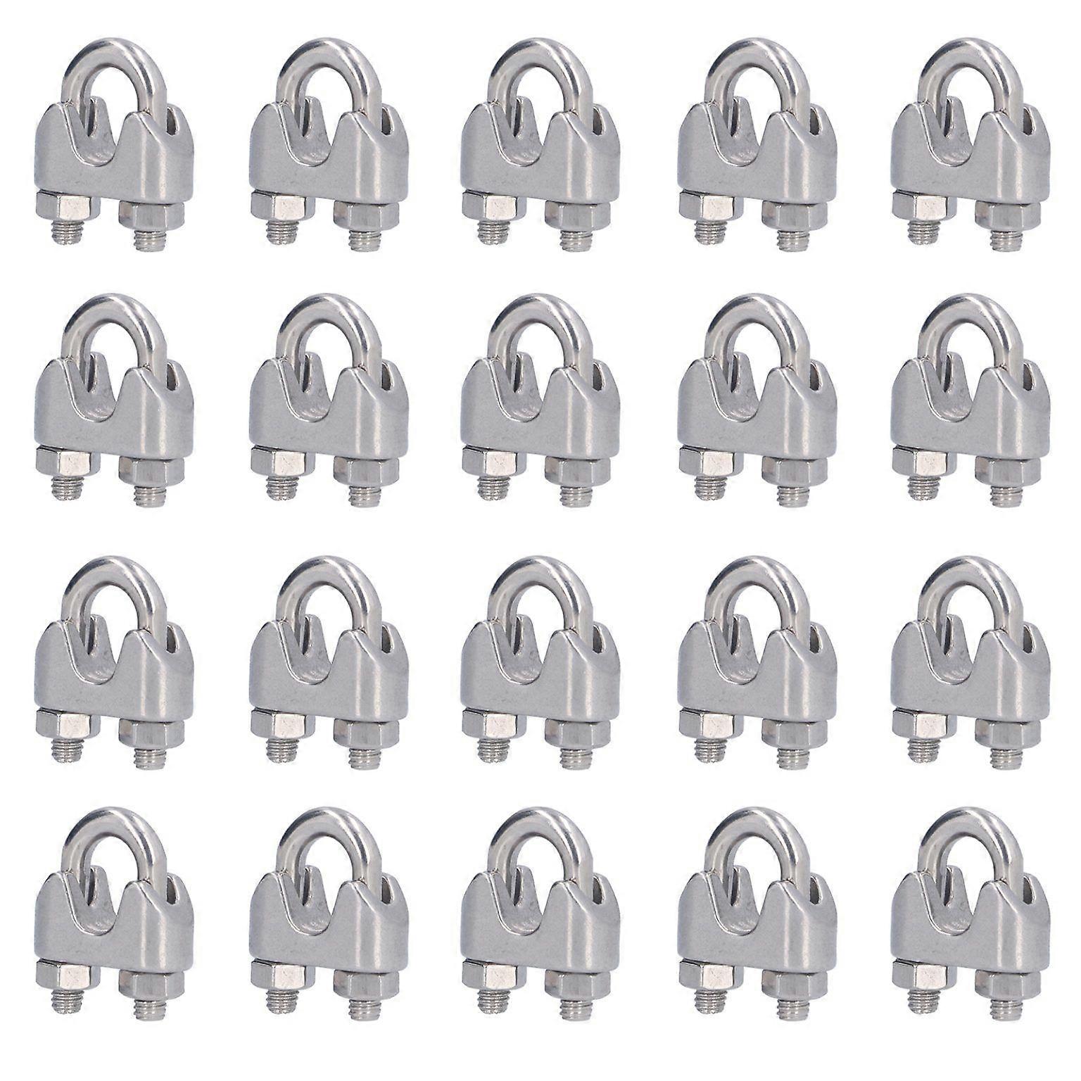 חבל תיל נירוסטה מהדק חבל תיל מהדק מהדק חוט מנעול חבל תיל 20 יחידות