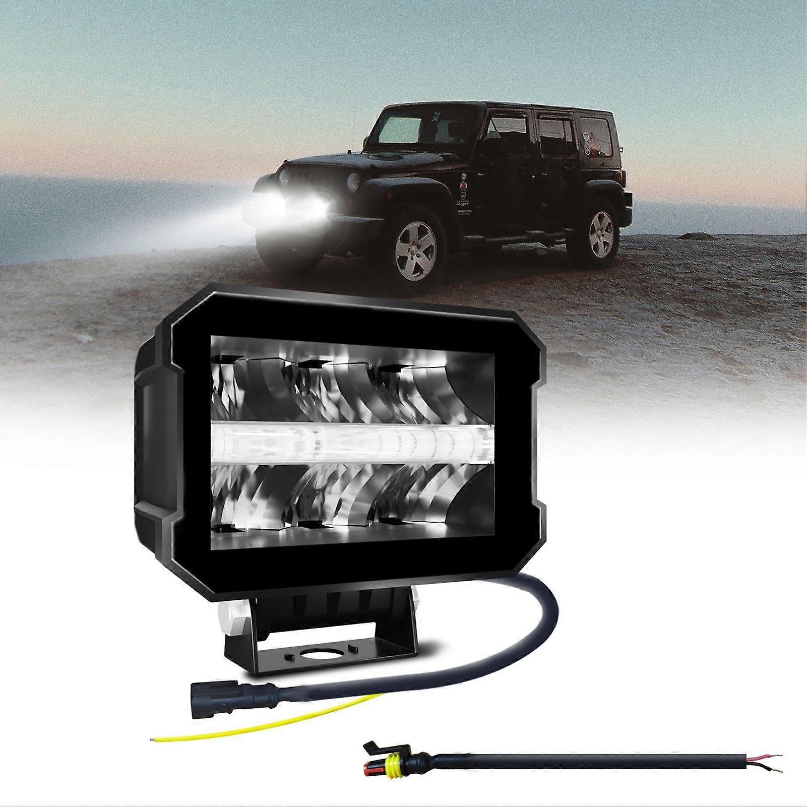 E12 5~Inch Square LED Work Light ~ White Angel Eye, Flood/DRL Beam, Waterproof Design for Off~Road or Emergency Use (Single Unit) MK5160