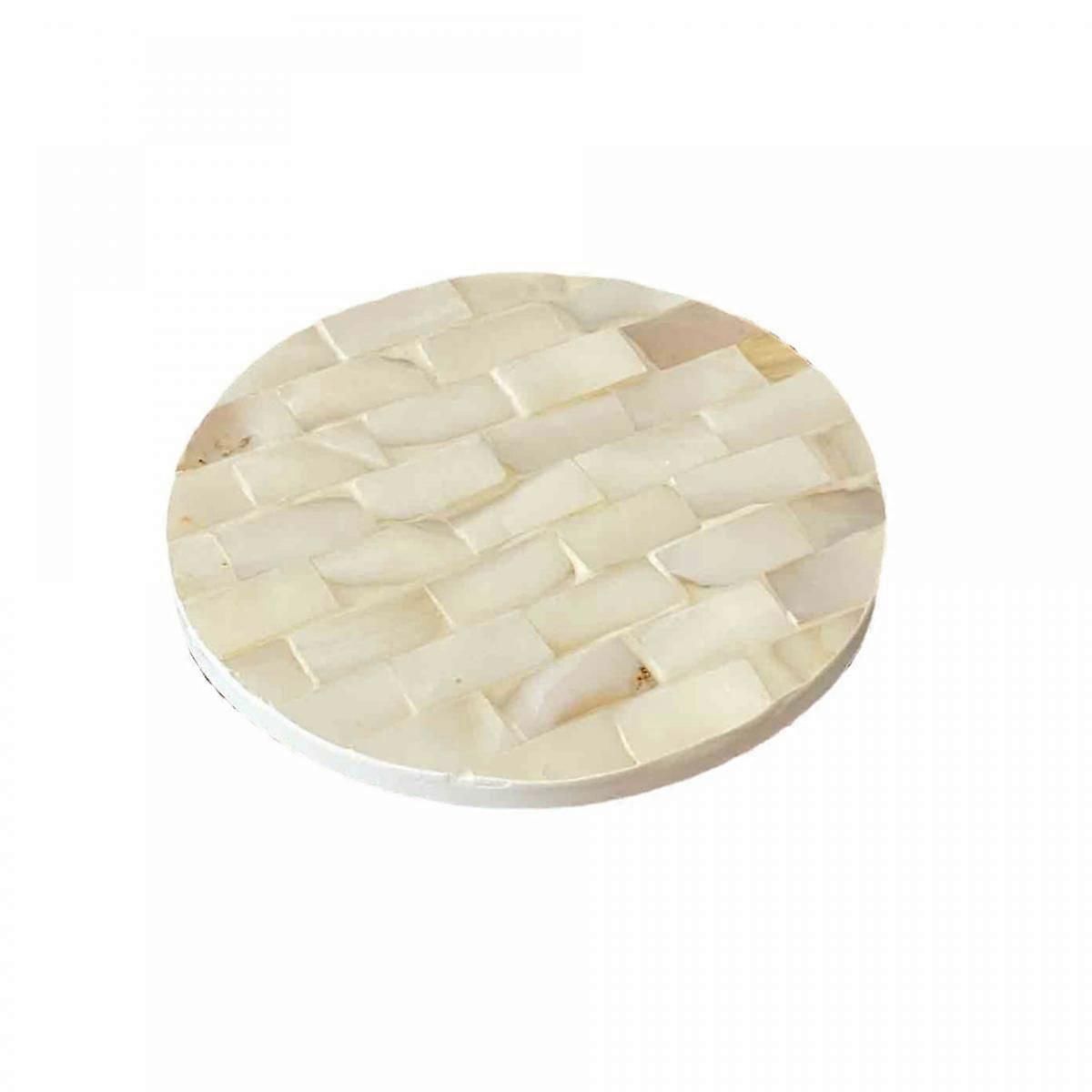 Coaster for Drinks, Seashells Shell Round Mat, Gift for Housewarming Room Bar Decor