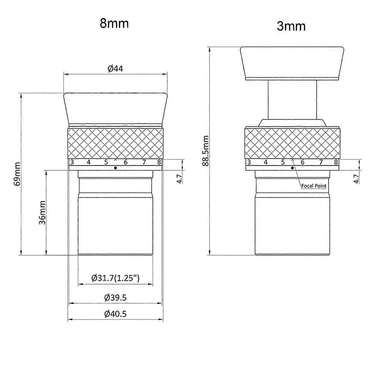 Oculaire zoom planétaire SV215 1,25 pouce 3 mm-8 mm pour télescope d'observation lunaire et planétaire haute puissance astronomique