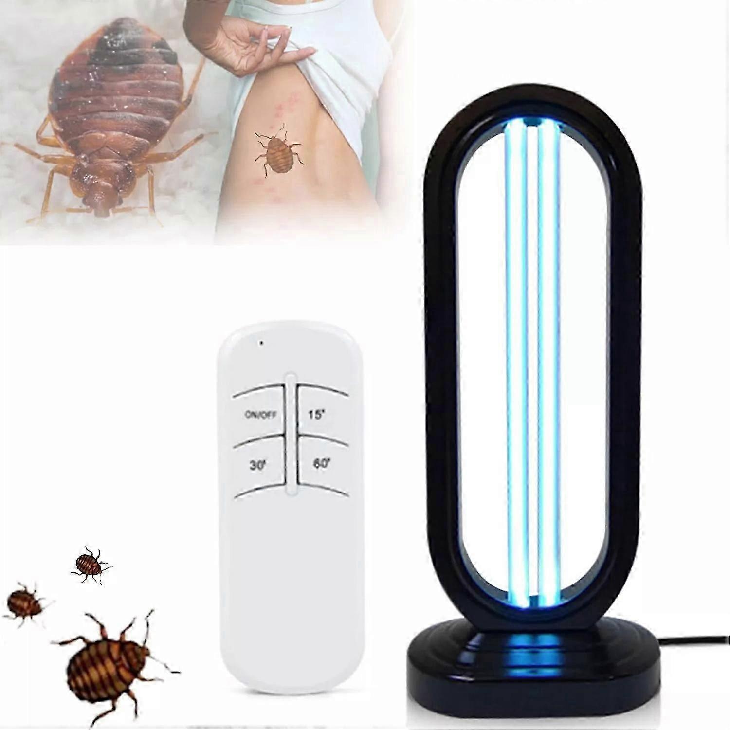 Uvc Germicidal Lamp Ozone Kills Bed Bugs 3 Timer Settings W/ Remote Control
