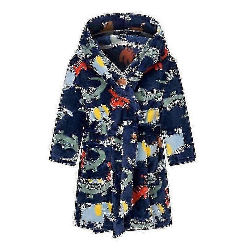 "s Badrock Pojkar Flickor Hoodie Morgonrockar Djur Nattkläder Småbarn Mjuk Pyjamas