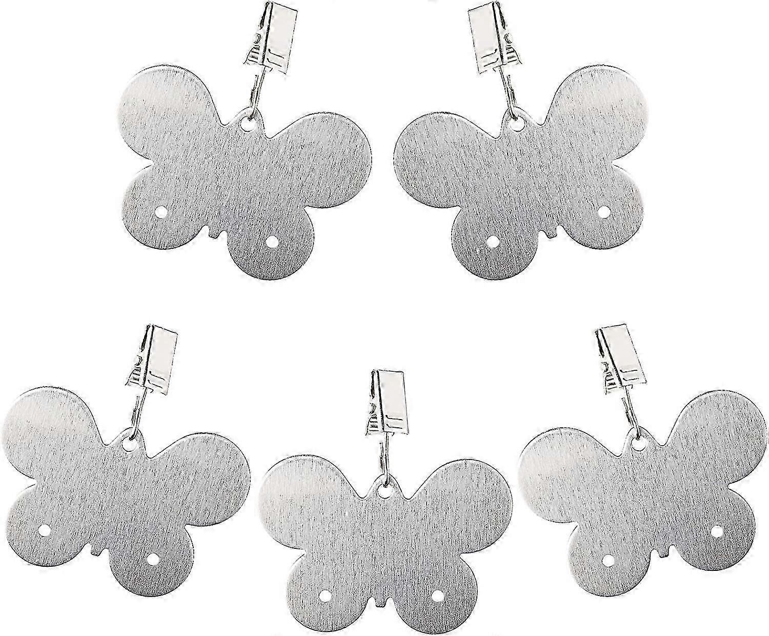5-pack stainless steel butterfly tablecloth clips