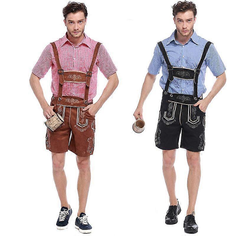 Costume Two Colours Shirt Suspenders Adult Men's Oktoberfest Costume