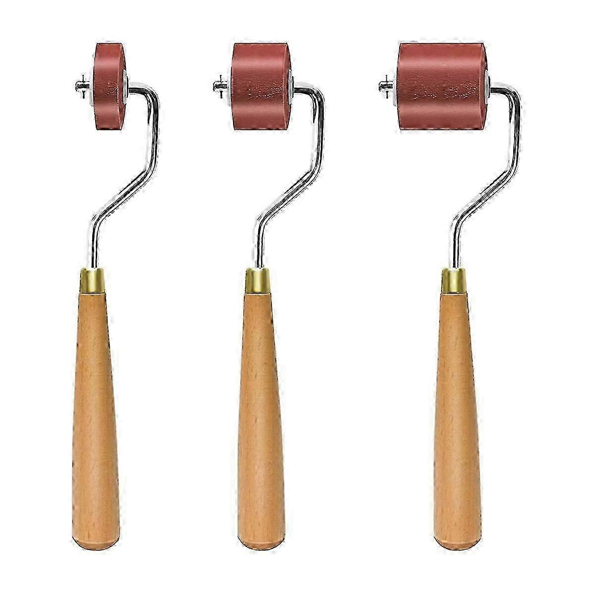 3pcs Rubber Rollers Rollers for Crafting, Ink Roller Set with Comfort Grip for Printmaking, Crafts compatible for