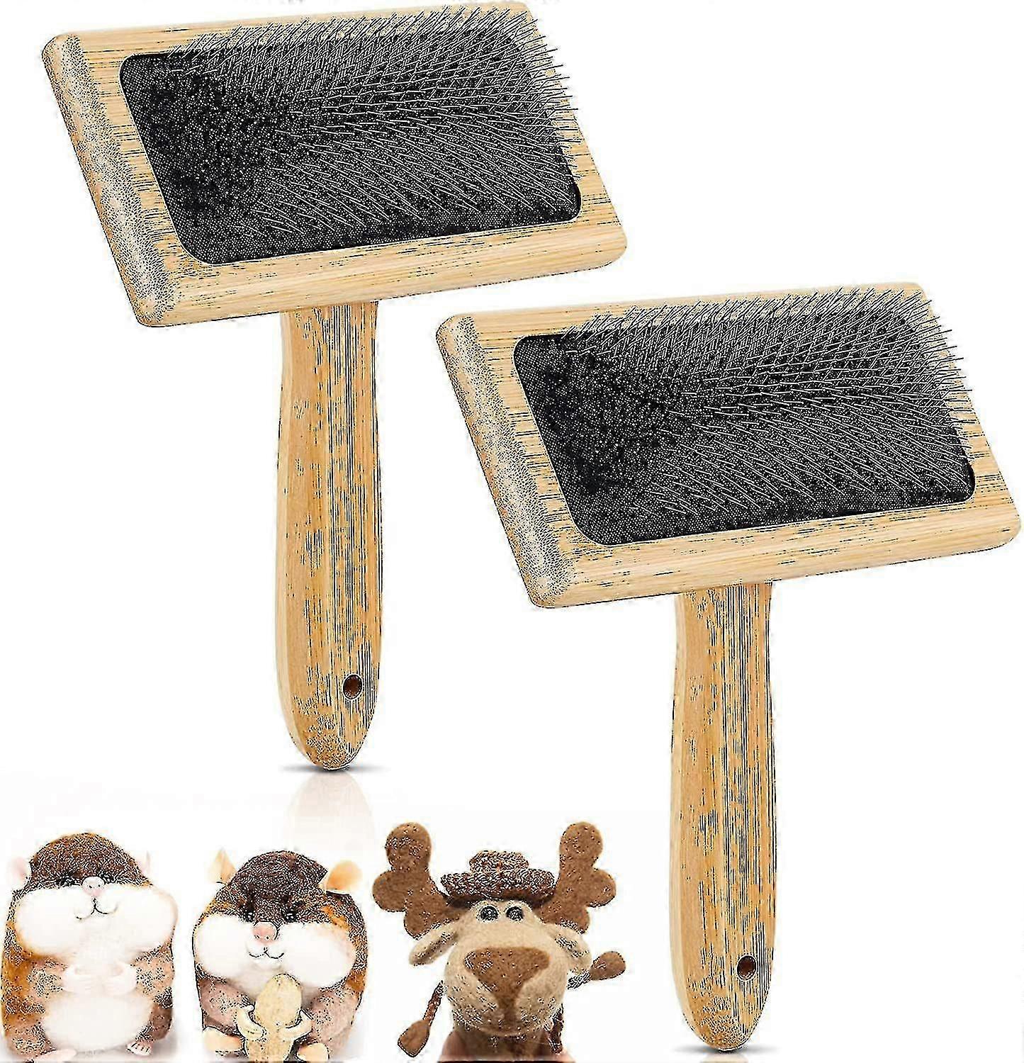 2 Pcs Wool Carders,hand Carders For Wool, Carding Brushes For Needle Felting Wool-zzy