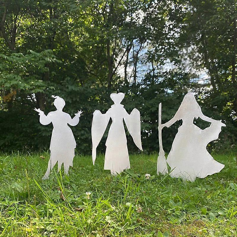 魔女のハロウィーンの装飾屋外:3人の魔女、ハロウィーンのシルエットの庭の看板、厚い段ボールプラスチック、子供のホームパーティーのための庭の芝生の装飾
