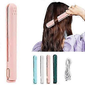Mini Dual-Purpose Lockenstab, 2 In 1 Mini Lockenwickler, tragbarer Bügeleisen Glätteisen Lockenwickler, 100% Neu Grün